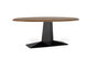 GINER Y COLOMER Table de salle à manger en bois d'acacia naturel et fer noir 200cm